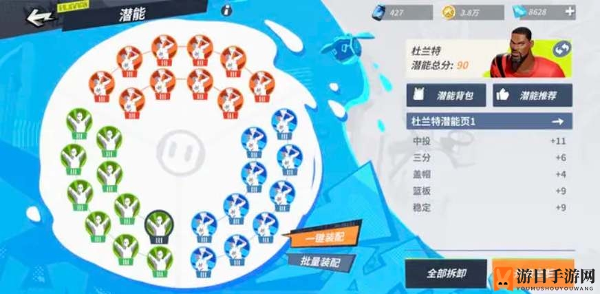 《全明星街球派对手游》杜兰特潜能加点攻略
