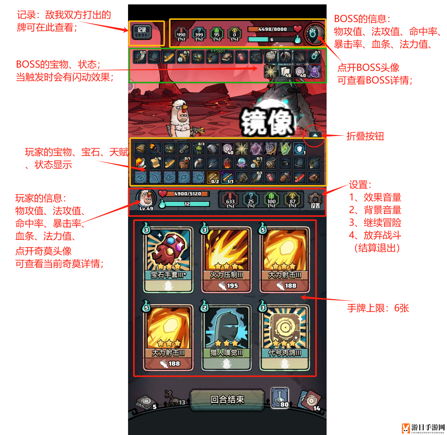 《代号肉鸽》战斗界面介绍