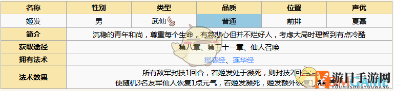 《元气封神》姬发图鉴详览