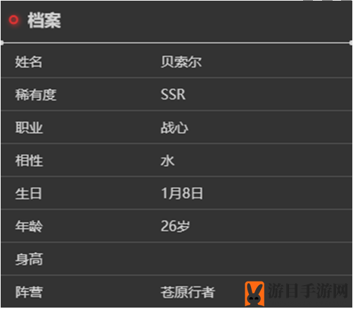 《依露希尔：星晓》贝索尔角色详细档案
